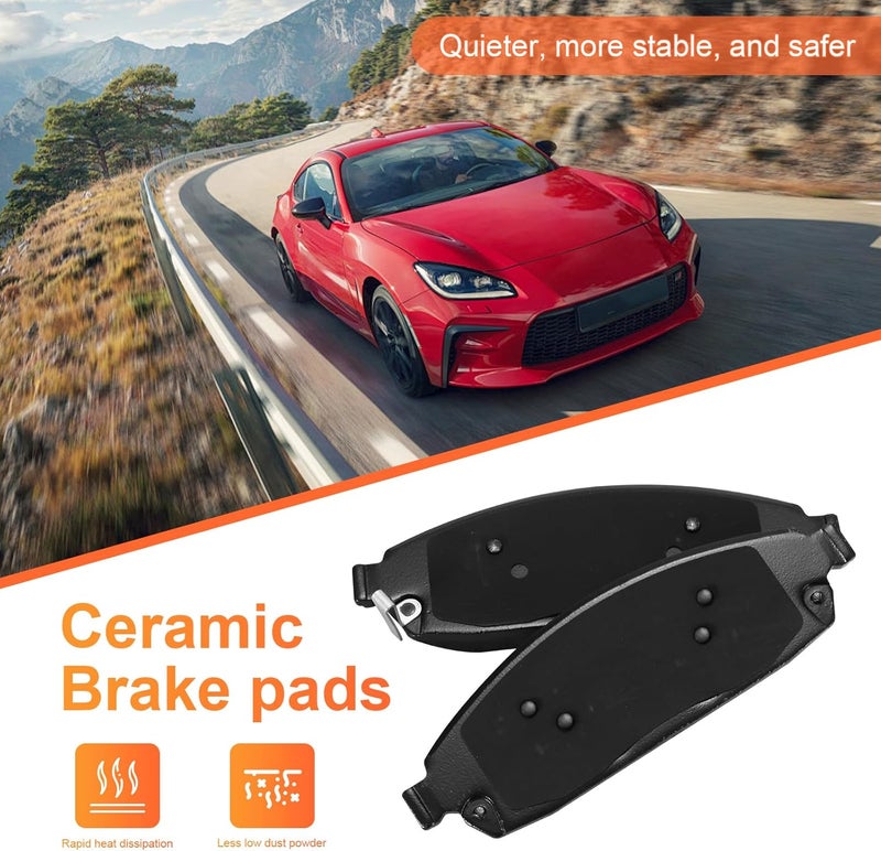 HECHENQICHE Front Ceramic Brake Pads with Hardware for Jeep Commander 2006-2010 & Grand Cherokee 2005-2010 - Image 5